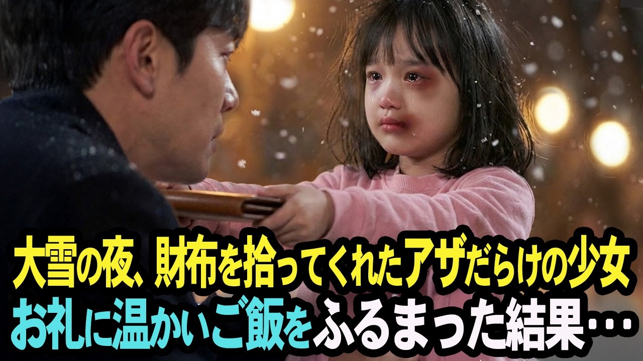 大雪の夜、親に追い出され震える5歳の少女 → 実家に連れ帰りお風呂に入れた結果 【感動する話】