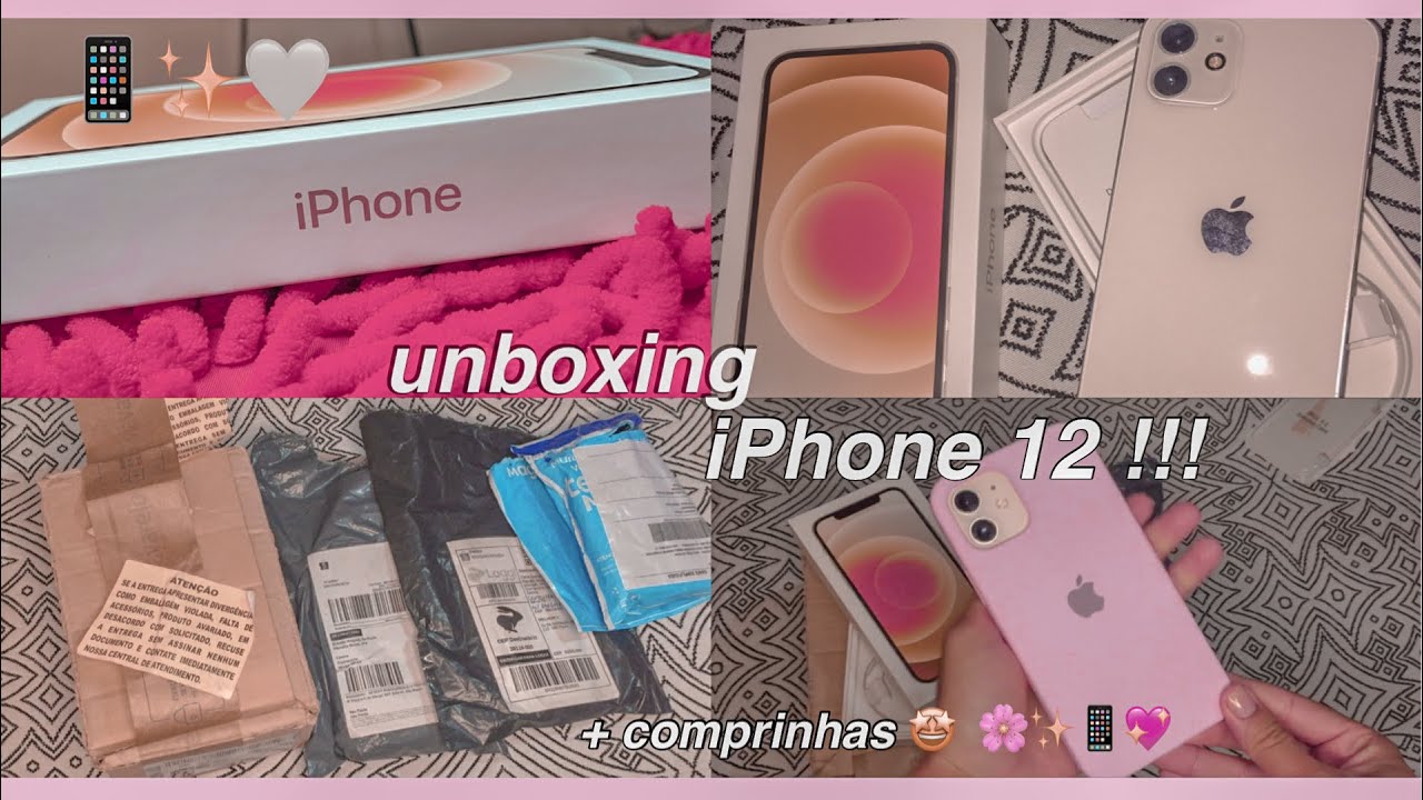 ABRINDO MEU IPHONE 12 BRANCO 😱 + comprinhas da shopee 💖  #iphone12 #unboxing