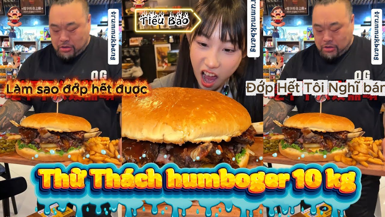 Tổng Hợp | Tiểu Bảo Đi Đớp Thử Thách humboger và Tôm  #thanhdop #mukbang