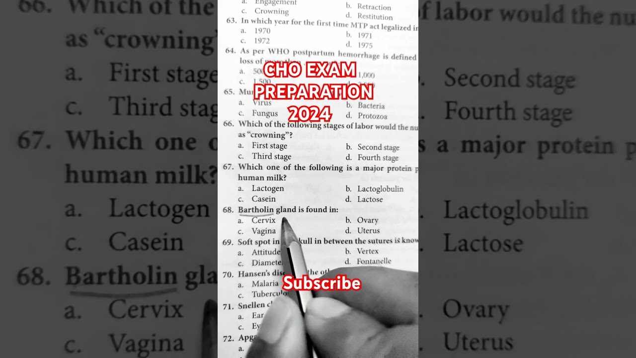 Cho Exam Preparation 2024 | Cho Previous Year Question | Community health officer #choexam #cho