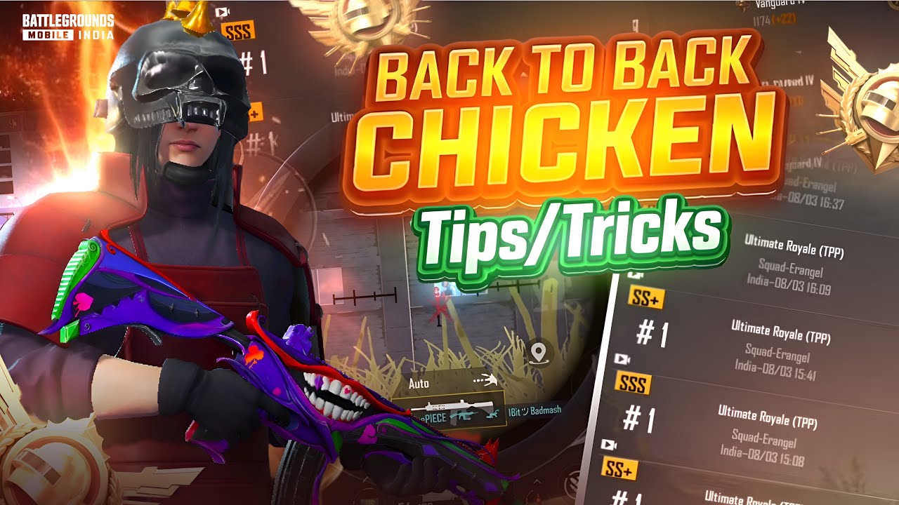 ULTIMATE ROYALE RANK PUSH ‼️ BACK TO BACK CHICKEN 😱 TIPS & TRICKS | DAY 04