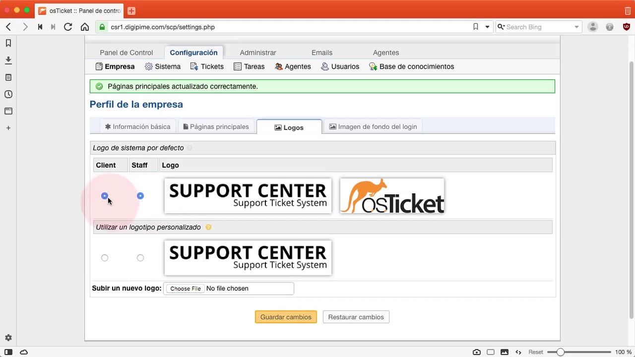 osTicket 1.11+ - Personalizar el helpdesk con nuestros datos y logotipo