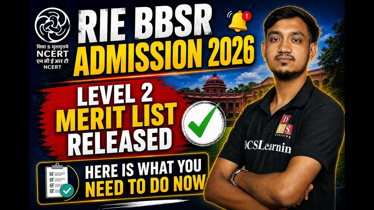 2-Year B.Ed. Merit List, RIE Bhubaneswar 2026-27