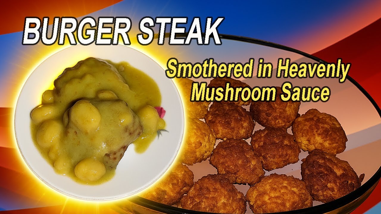 Tender Beef Burger Drowning in Rich Mushroom Sauce
