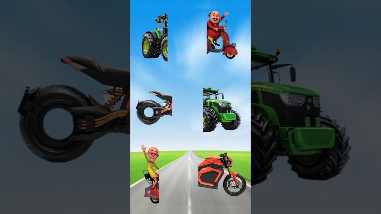motu Patlu car tractor video||vfx music video #trending #cartoon #shorts