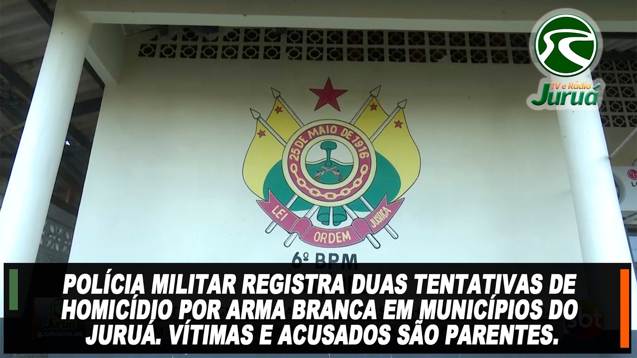 Polícia Militar registra duas tentativas de homicídio por arma branca em municípios do Juruá.
