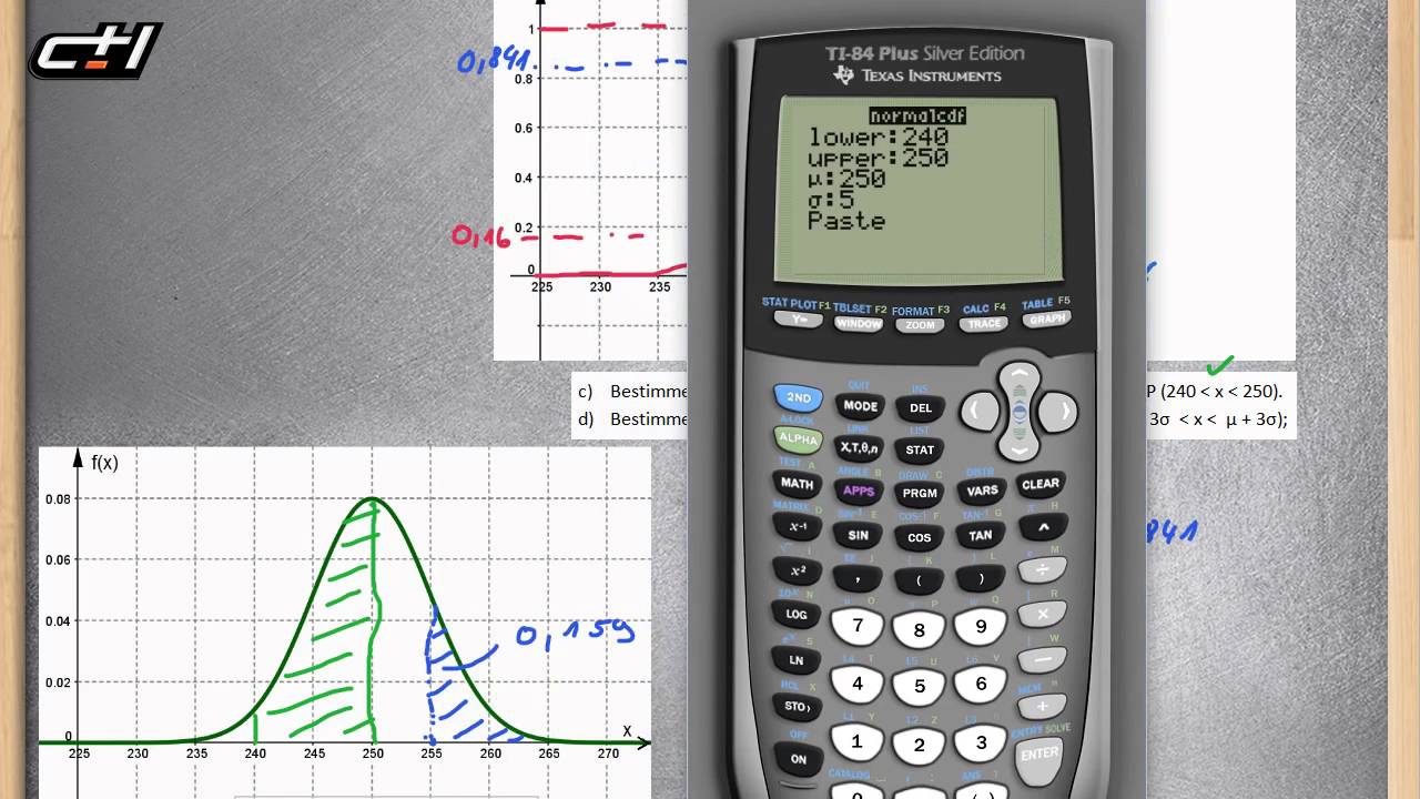 Dichte- und Verteilungsfunktion || Normalverteilung  ★ Wahrscheinlichkeiten berechnen - auch mit GTR
