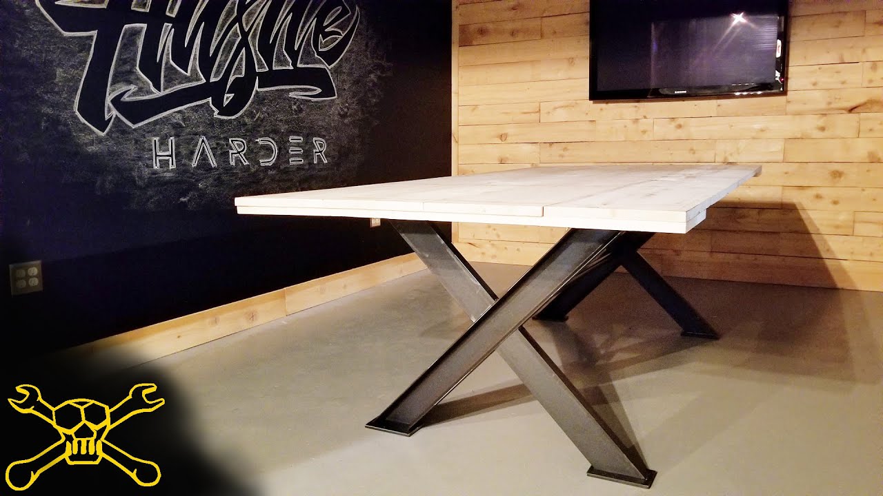 How To Make A Rustic Industrial Shop Table