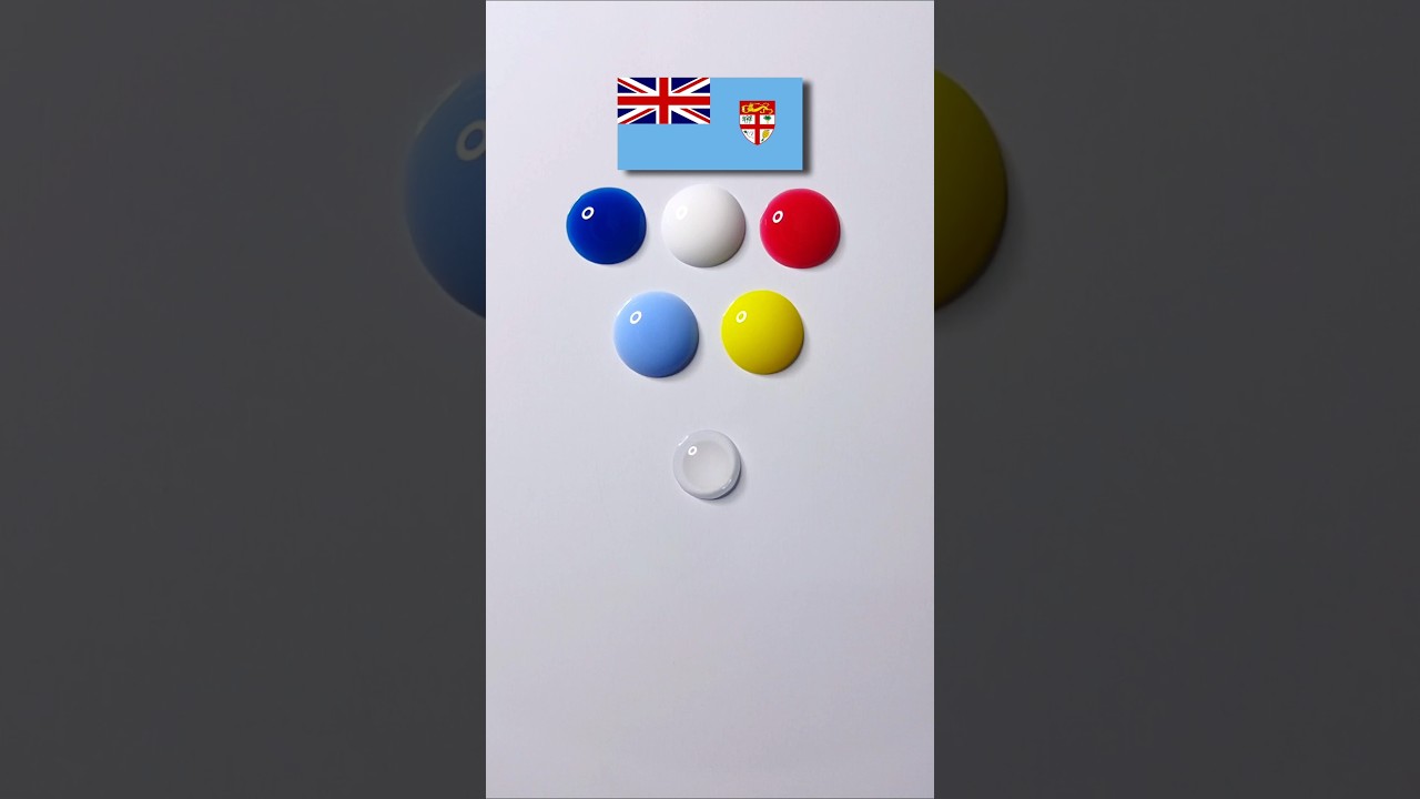 🇫🇯 Fiji Flag color mixing #waterdrop #colormixing #shorts #satisfying