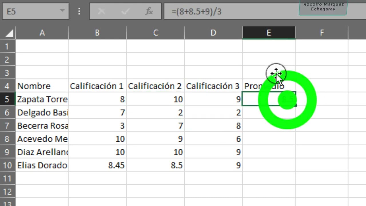 Tipos de datos de Excel