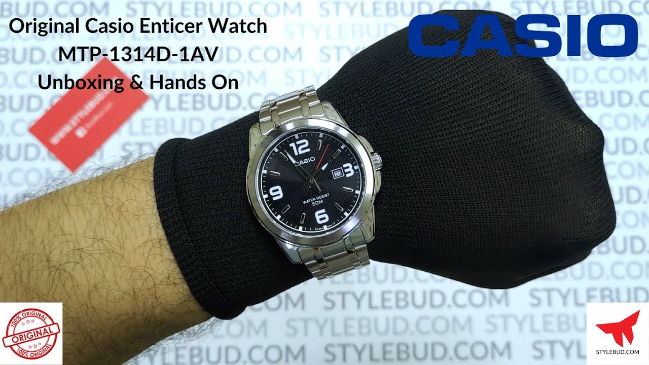 WW0360 Casio Enticer Date Chain Watch MTP-1314D-1AV Unboxing & Hands On