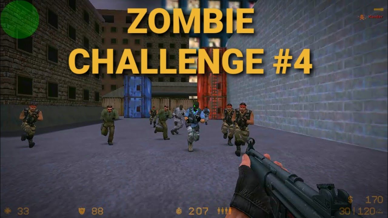 Counter-Strike Zombie Challenge #4 اختبار قوة HK MP5A3 NAVY ضد 20 بوت زومبي!🎯 