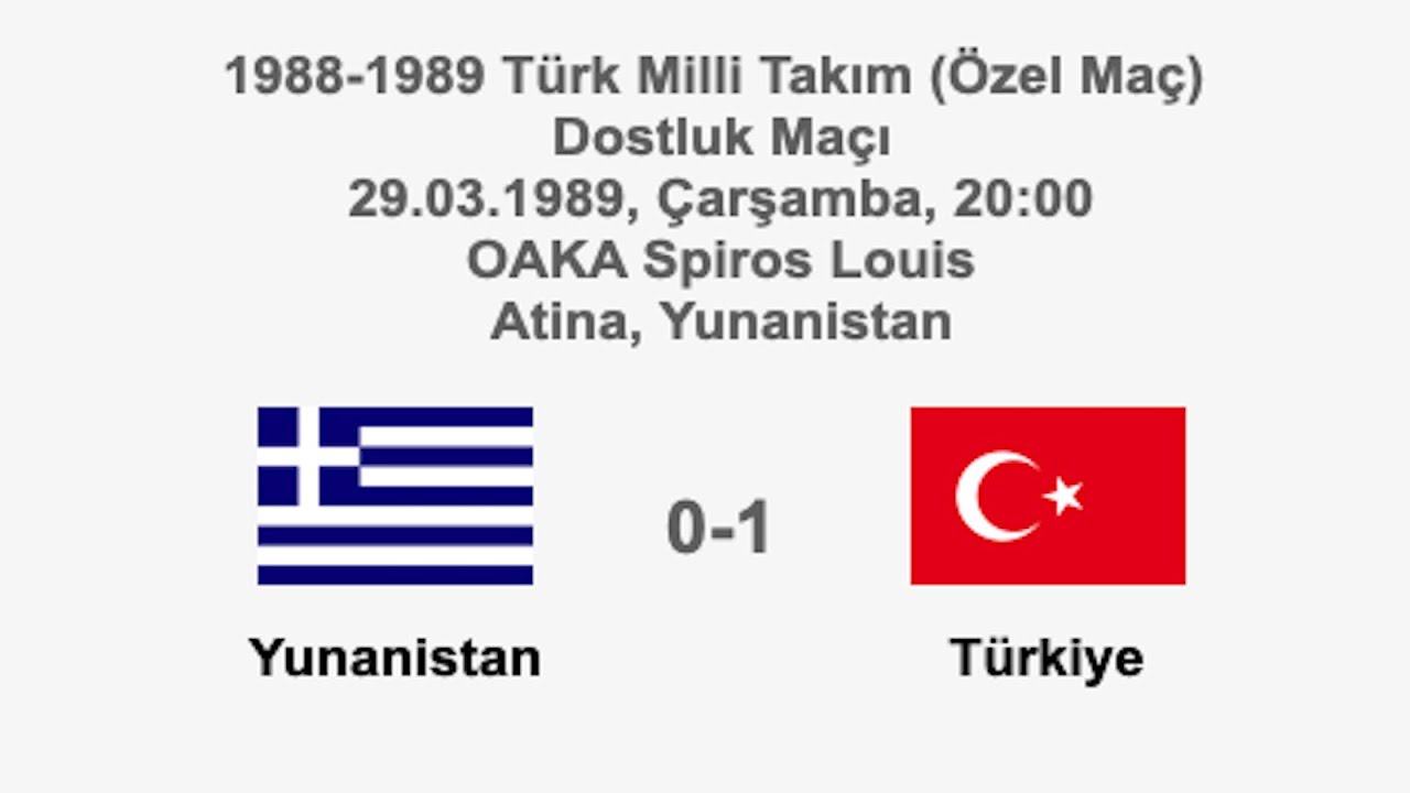 Greece 0-1 Turkey [HD] 29.03.1989 - National Teams Friendly Match