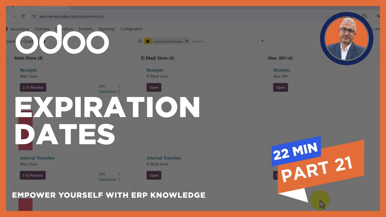 Expiration Dates Feature at Odoo Inventory Version 18 - تفعيل تواريخ الصلاحية للمنتجات أودوو 18