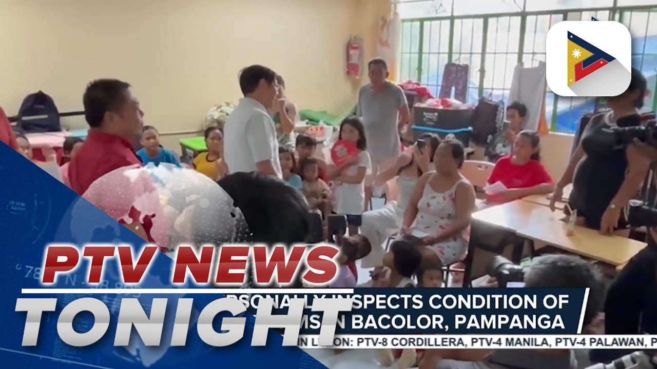 PBBM personally inspects condition of disaster victims in Bacolor, Pampanga; disaster victims...