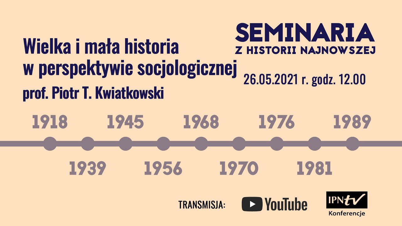 Wielka i mała historia w perspektywie socjologicznej &ndash; seminarium z historii najnowszej