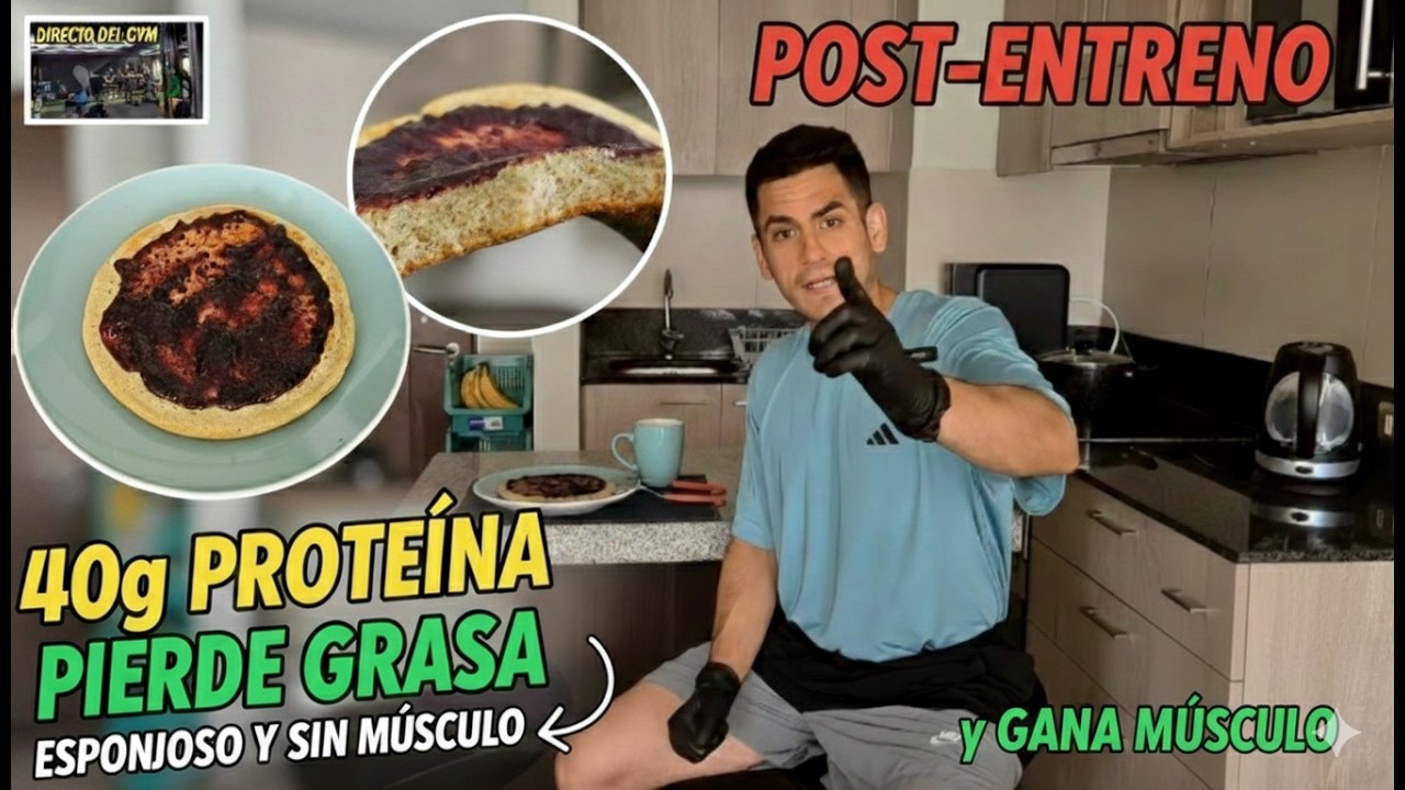 POST-ENTRENO: Gana Músculo y Pierde Grasa al mismo tiempo 🥞 Panqueque SIN HARINA