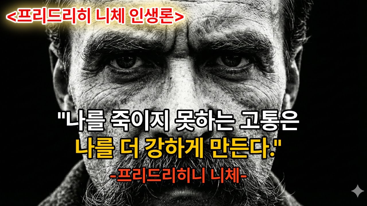 프리드리히 니체 인생론 나를 죽이지 못하는 고통은 나를 더 강하게 만든다 #니체 #유명인명언 #프리드리히니체#니체명언 #철학명언 #동기부여#50대#60대