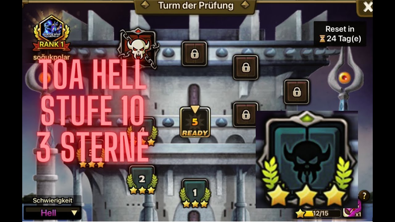 TOA Hell Stufe 10 Ath'taros 3 Sterne F2P Team // September 2022