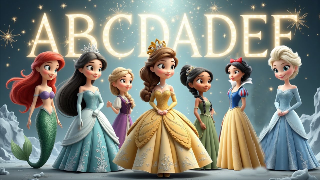 ABC Alphabet Song for Kids | Learn A to Z with Disney Princesses