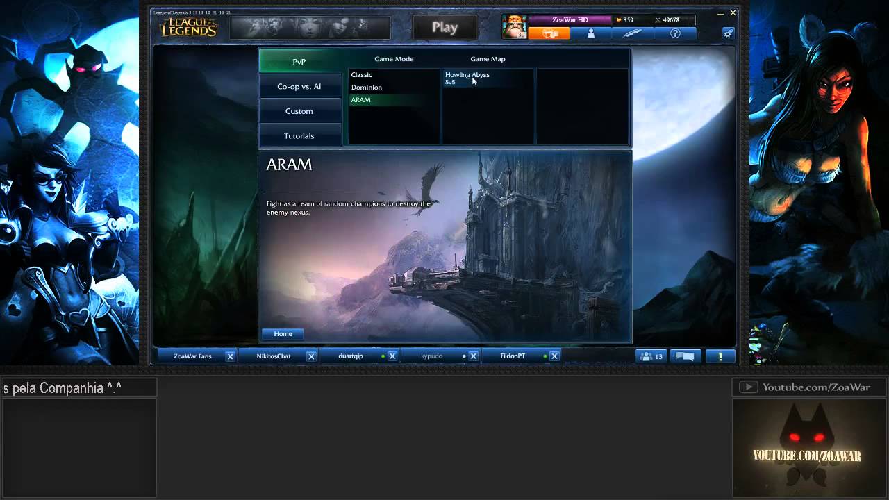 ZoaWar | League Of Legends Livestream Com Nikki e Wuant ^.^
