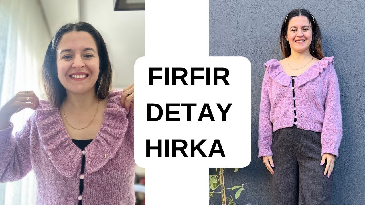 DİKİŞSİZ YAKADAN BAŞLAMALI ÇOK ŞIK SEVİMLİ FIRFIR YAKA DETAYLI HIRKA YAPIYORUZ 🎀