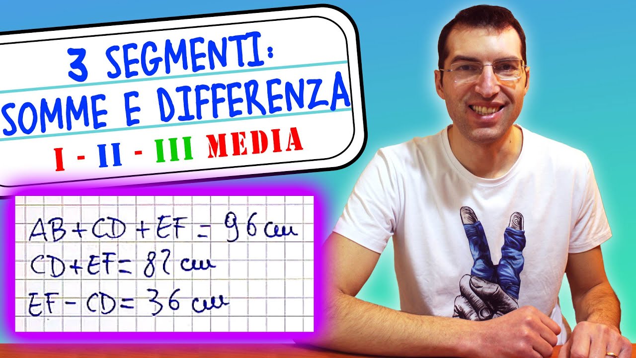 Problema con tre segmenti somma e differenza - 1ª, 2ª e 3ª Media [Tutorial per genitori]