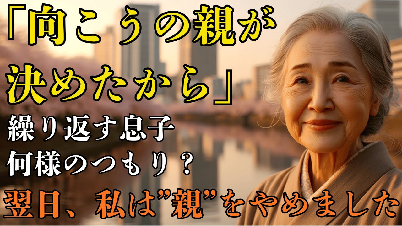 息子の結婚は“向こうの親が決めた”──親をやめると決意した日、私は静かに縁を切った…【シニアライフ】【60代以上の方へ】