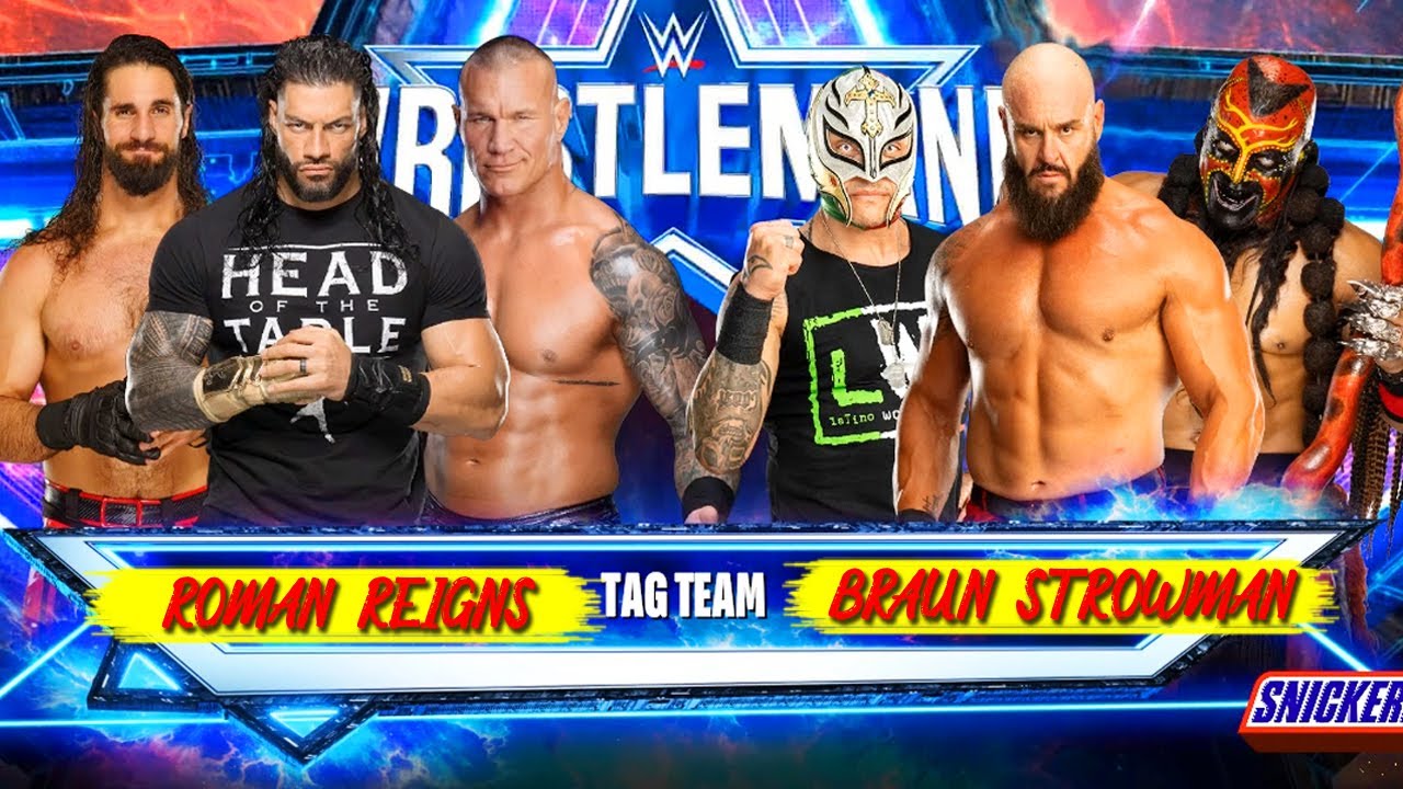 Roman Reigns Randy Orton & Seth Rollins vs. Braun Strowman Boogeyman & Rey Mysterio | Tag Team Match