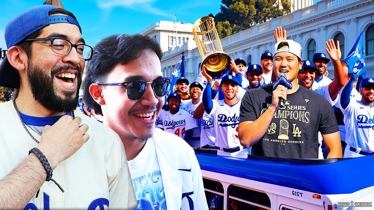 DODGERS WORLD SERIES PARADE WITH THE SOFTBALL CREW! | Kleschka Vlogs