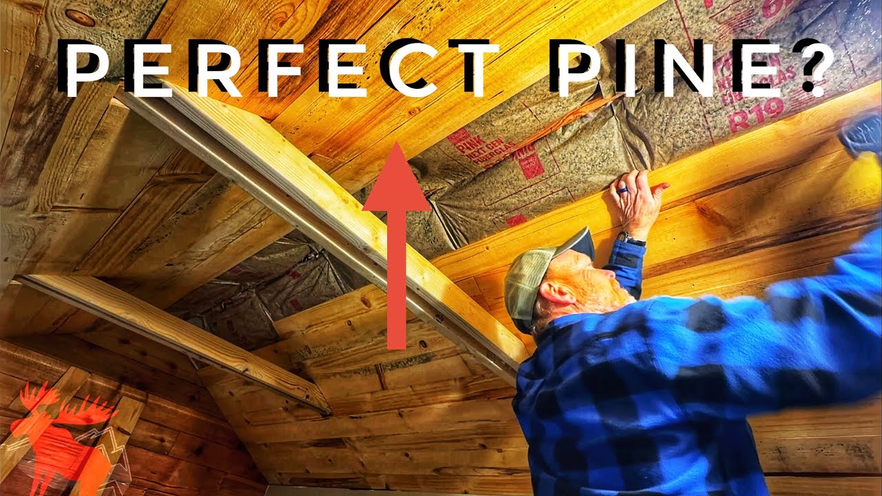 Milling & Installing a Pine Ceiling + Wrapping a Beam. Shed Build #14