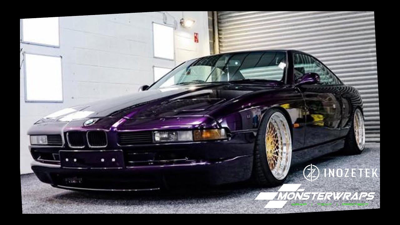 Inozetek Midnight Purple BMW E31 840CI with Accuair & Rotiform LHRs wrapped by Monsterwraps