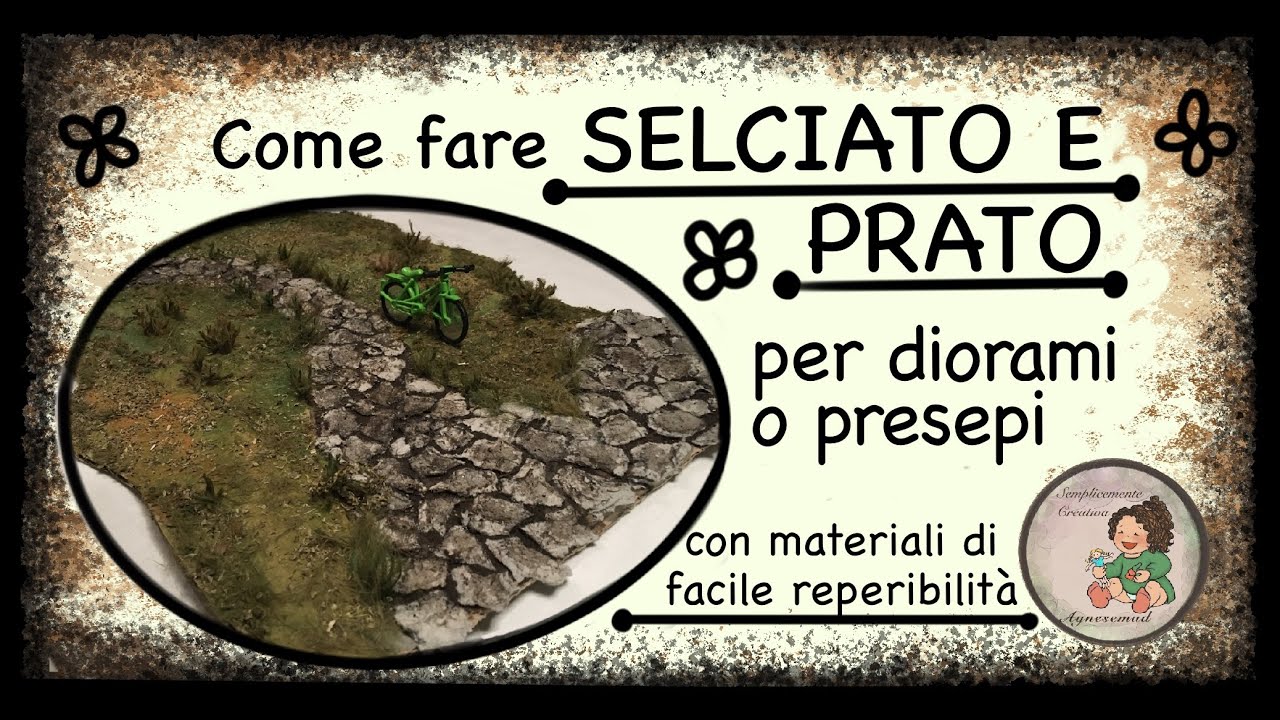 Come fare erba, prato e selciato per giardino in miniatura, presepe o dollhouse. Diorama semplice.