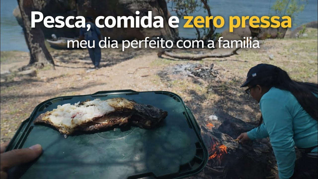 PESCA, FOGO de chão e COMIDA fresca no meio da ILHA 🏝️ 🎣🔥