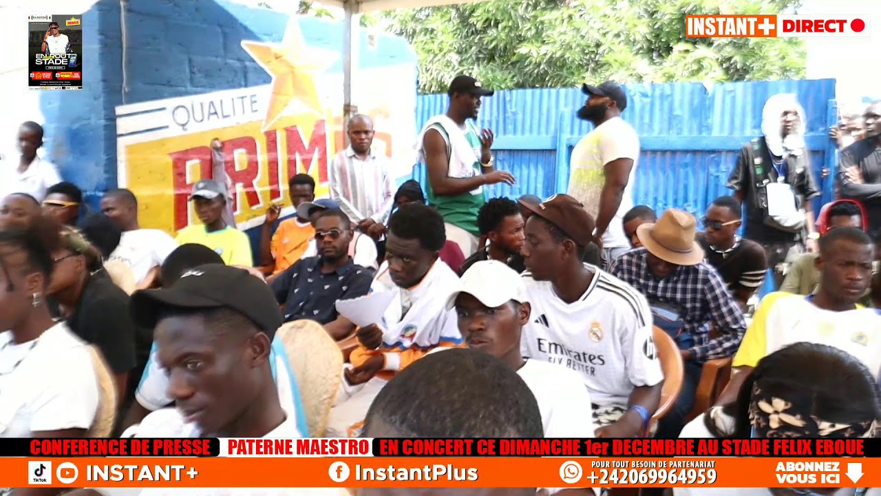 Direct 🔴 CONFERENCE DE PRESSE Paterne Maestro CONCERT STADE FELIX EBOUE