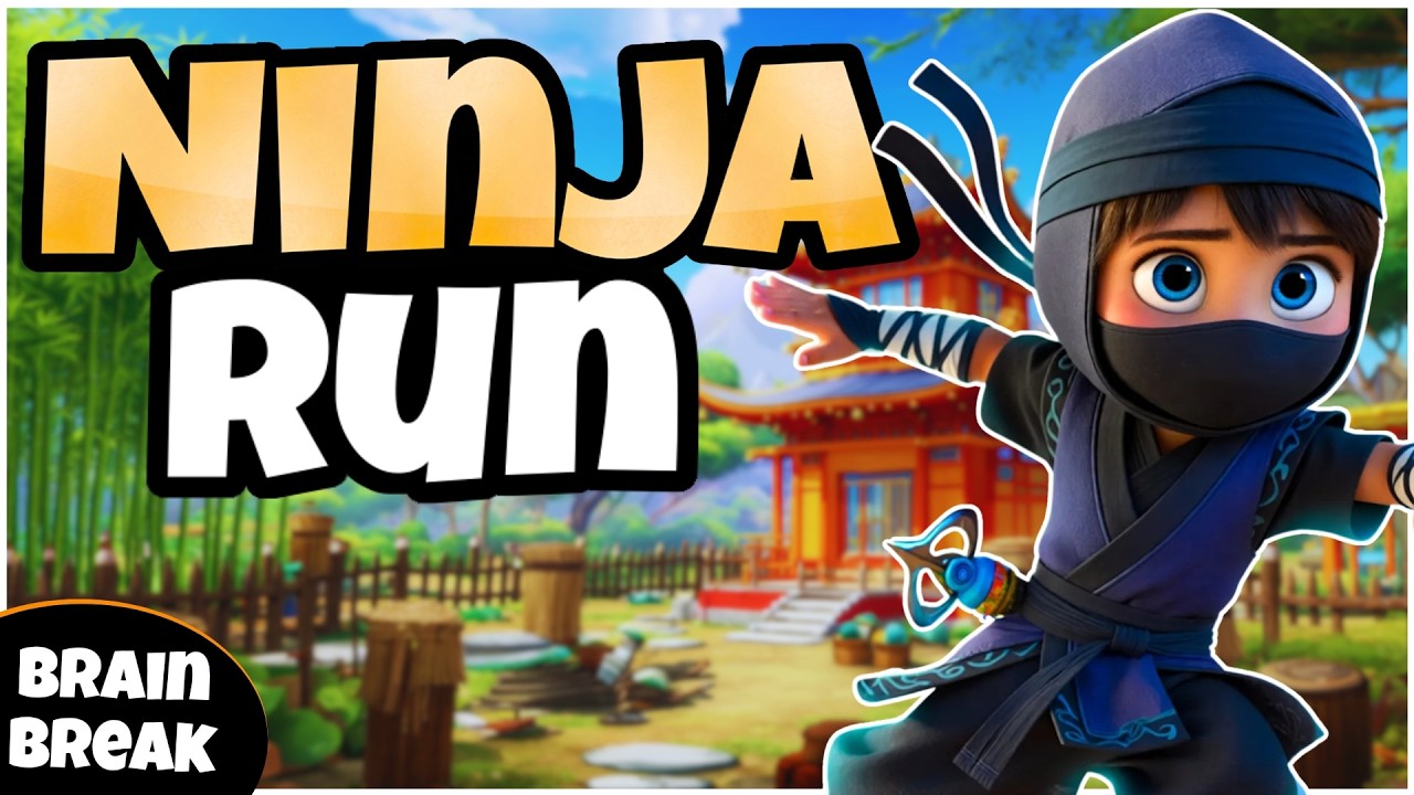 🥷 Ninja Run 🥷 Fitness Brain Break | Exercise | GoNoodle Inspired