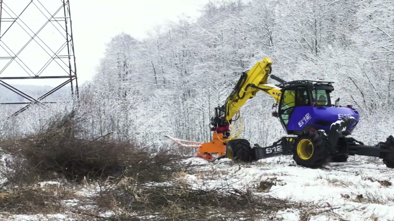 MenSe excavator brush cutter RP10 & Kaiser S12 Allroad at powerlines HD