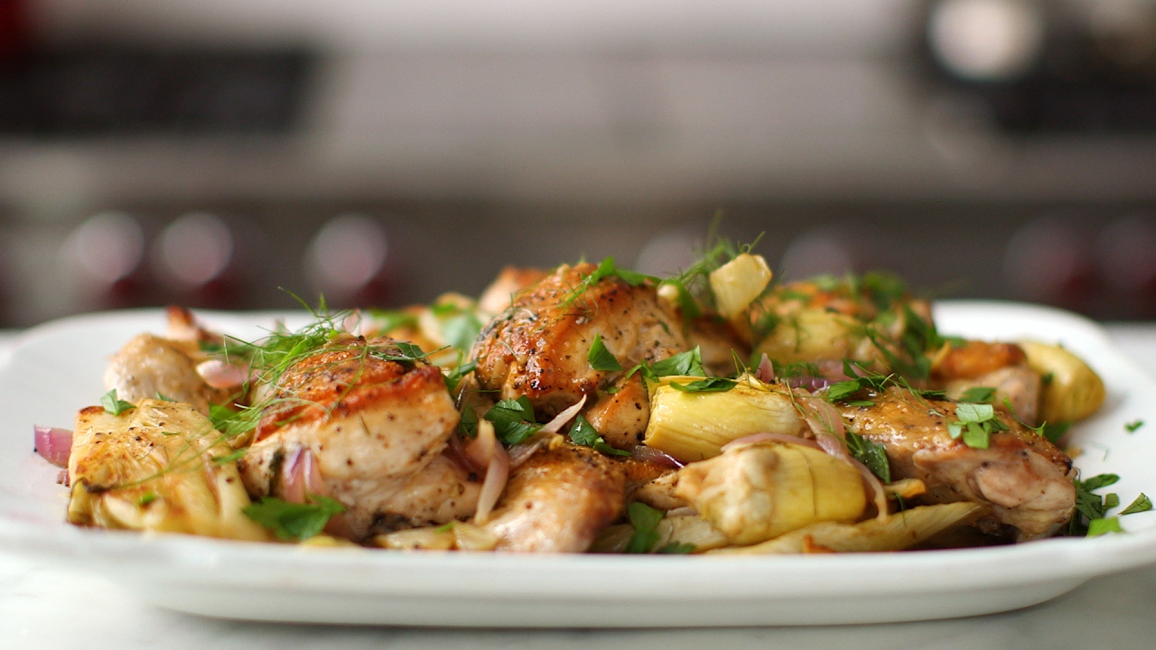 Chicken with Fennel and Artichoke Fricassee - Martha Stewart
