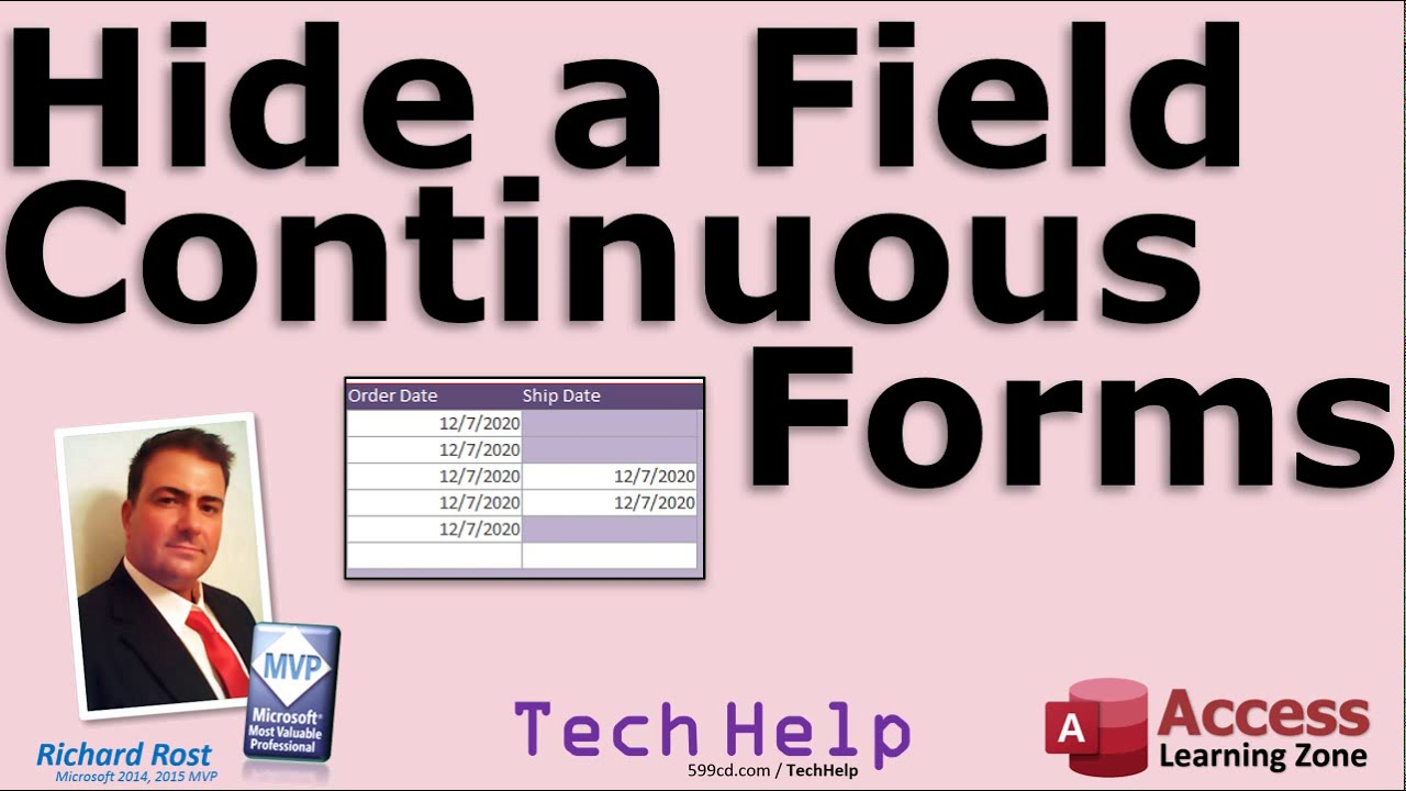 Hiding a Field in a Continuous Form in Microsoft Access. You Can't Use Visible Property!