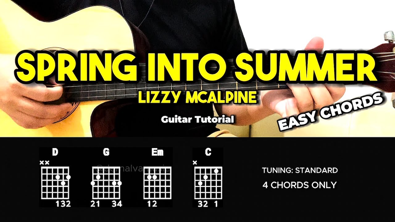 Spring Into Summer - Lizzy McAlpine | Easy Guitar Tutorial For Beginners (CHORDS & LYRICS)