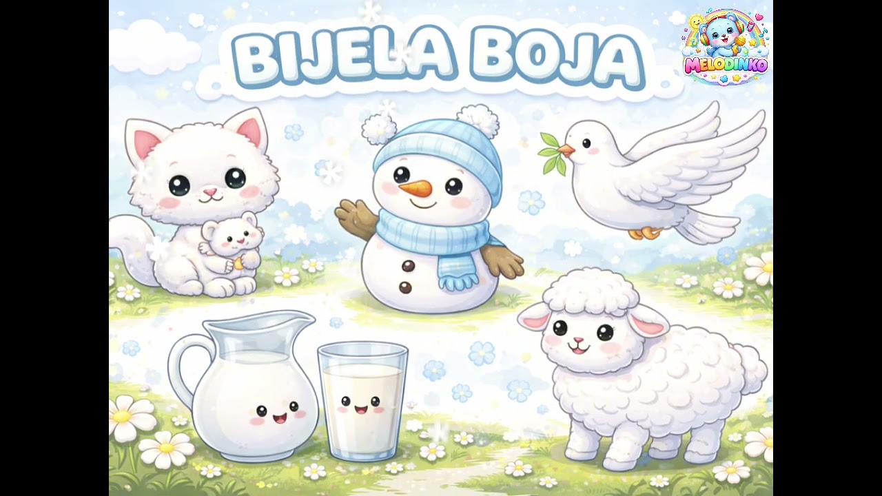 Učimo boje i predmete - Bijela boja ☃️❄️🤍