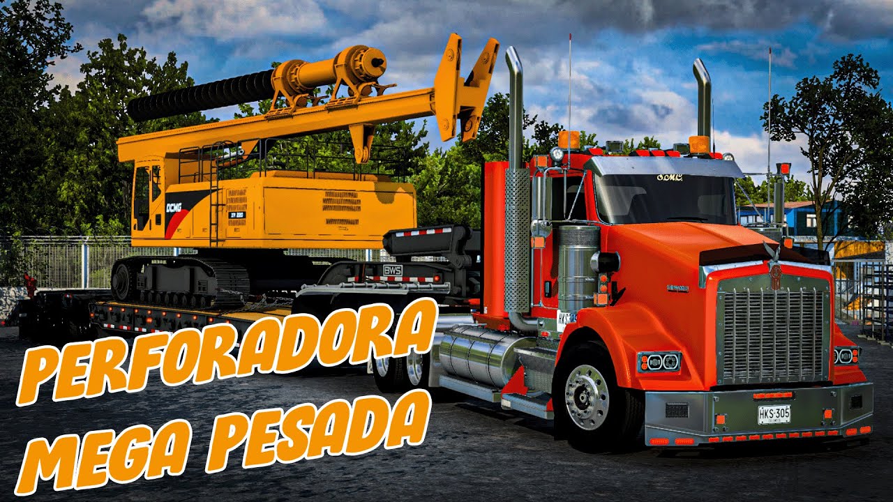 T800 CON CARGA LARGA Y ANCHA EN COLOMBIA/American truck simulator/PERFORADORA DE 41 TONELADAS#chan