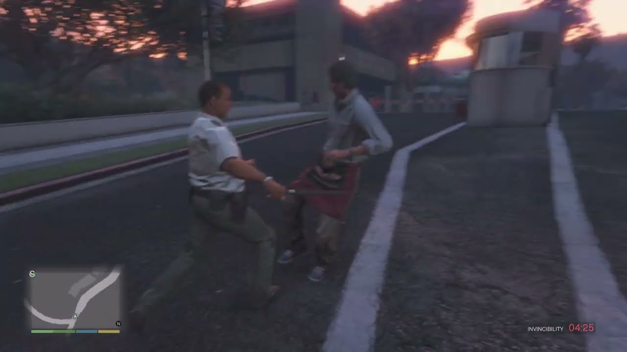 GTA 5 Security guard takes down taco truck driver