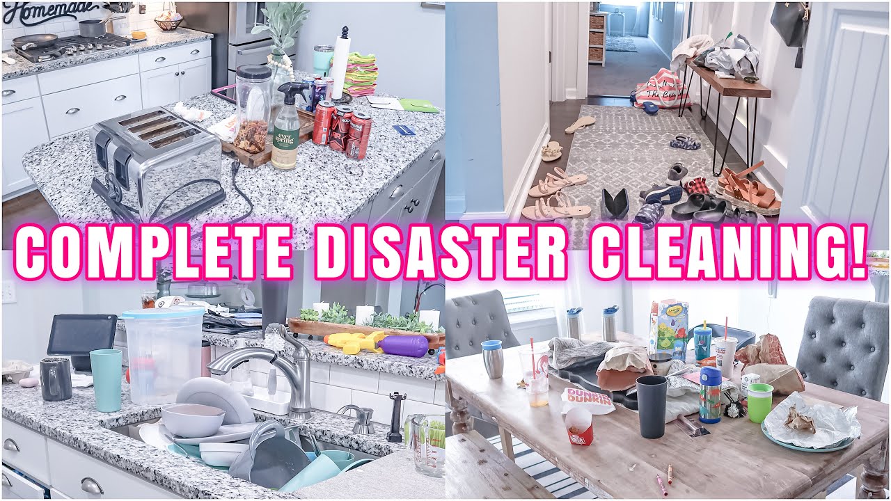 COMPLETE DISASTER CLEANING | MESSY HOUSE TRANSFORMATION | REAL LIFE MESS