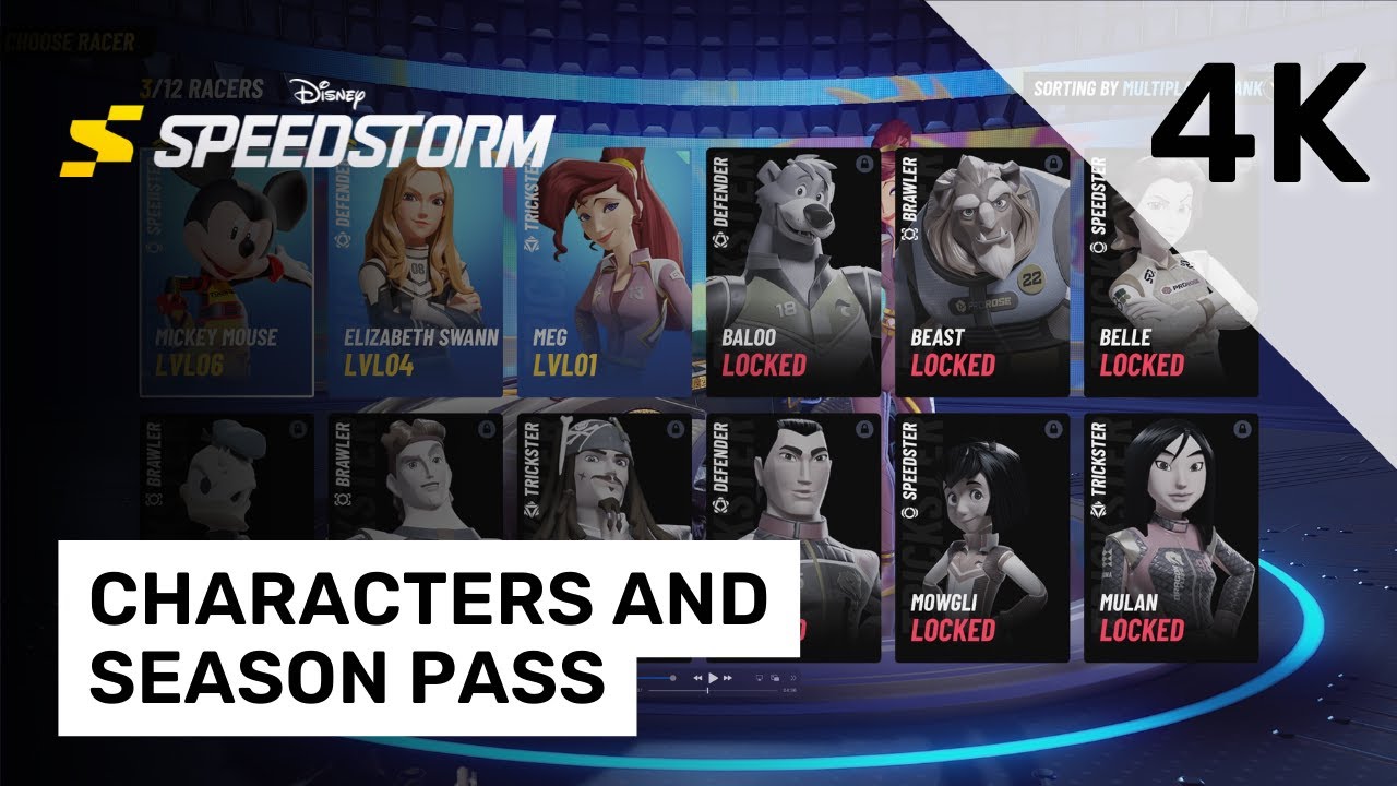 All Characters and Season Pass Details | Disney Speedstorm | 4K 60 Gameplay No Commentary