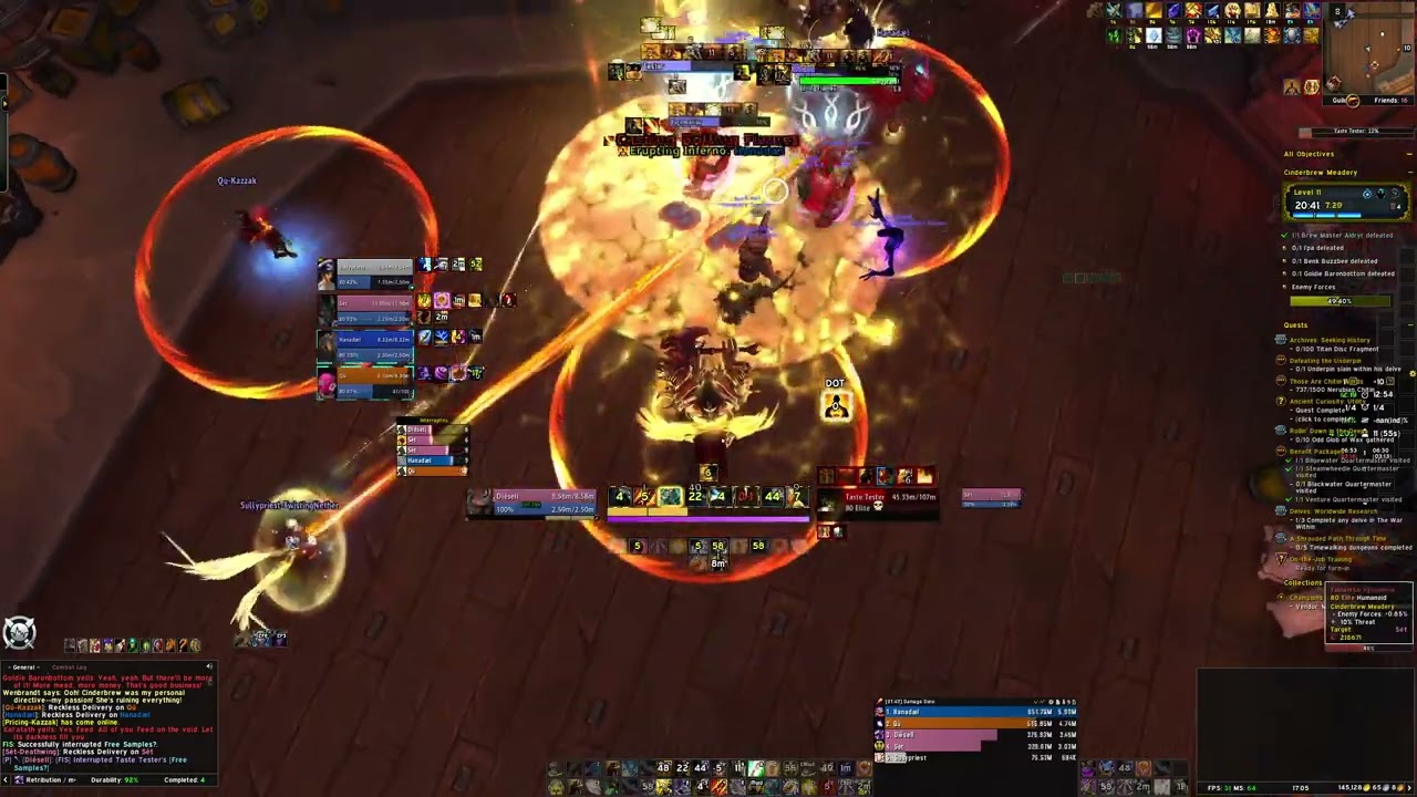 RET paladin 21 mil DPS opening Cinderbrew Meadery M+11 season 2