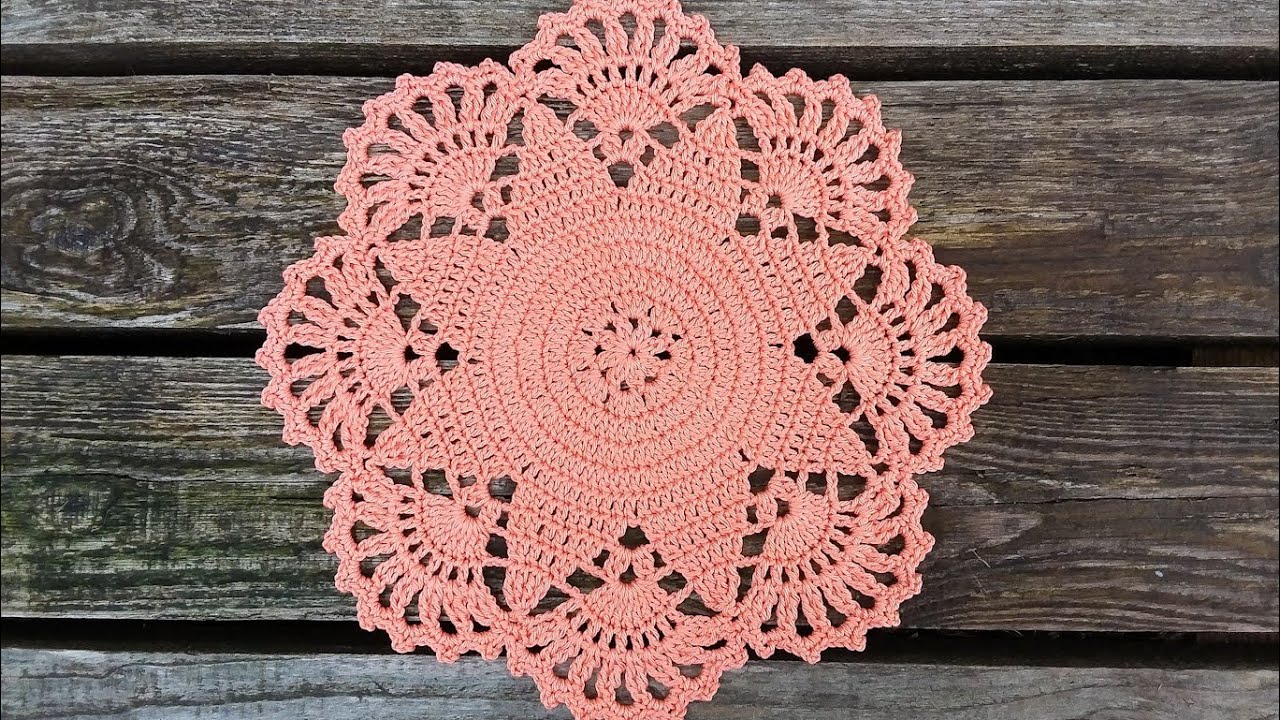 Salmon Star Crochet Doily Tutorial