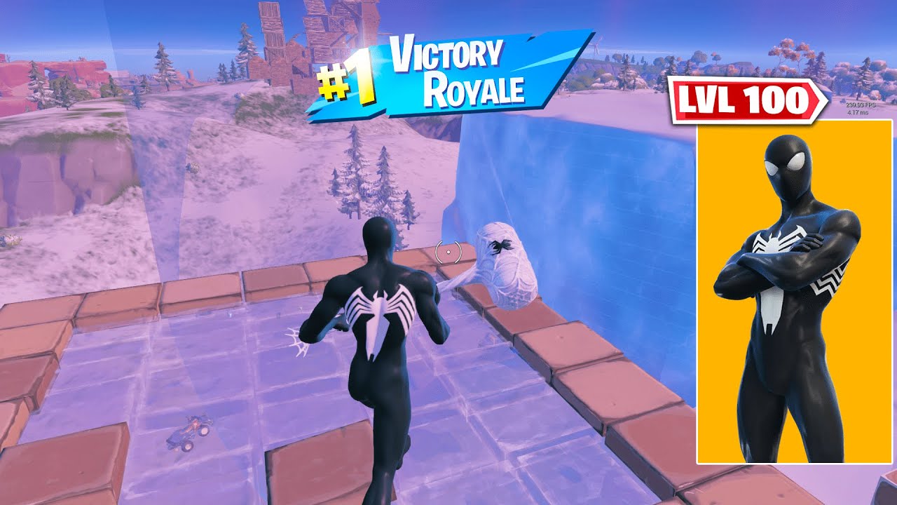 Tier 100 - SPIDERMAN (SYMBIOTE SUIT) Gameplay in Fortnite! (19 Kills Win)