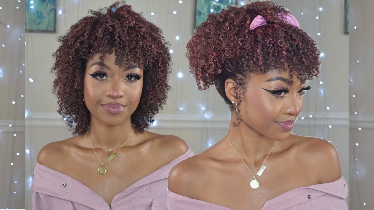 ON THE GO CURLY BANGS HAIRSTYLE | DisisReyRey