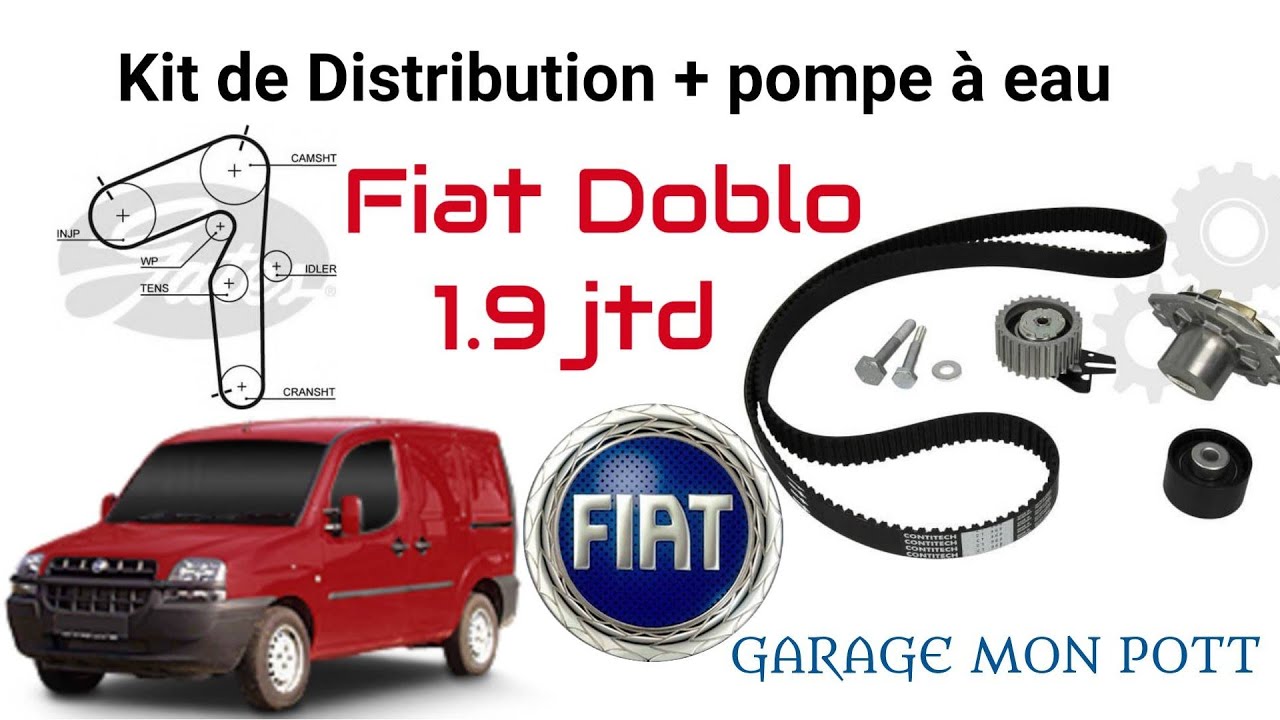 changement distribution pompe à eau galet tendeur | FIAT DOBLO 2002 1.9 jtd (cargo)